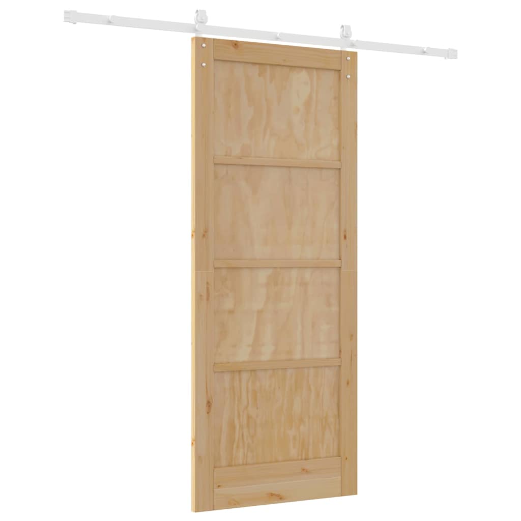 Sliding Door Natural and white 32.68 x 79.53 in