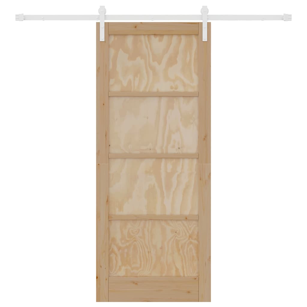 Sliding Door Natural and white 32.68 x 79.53 in