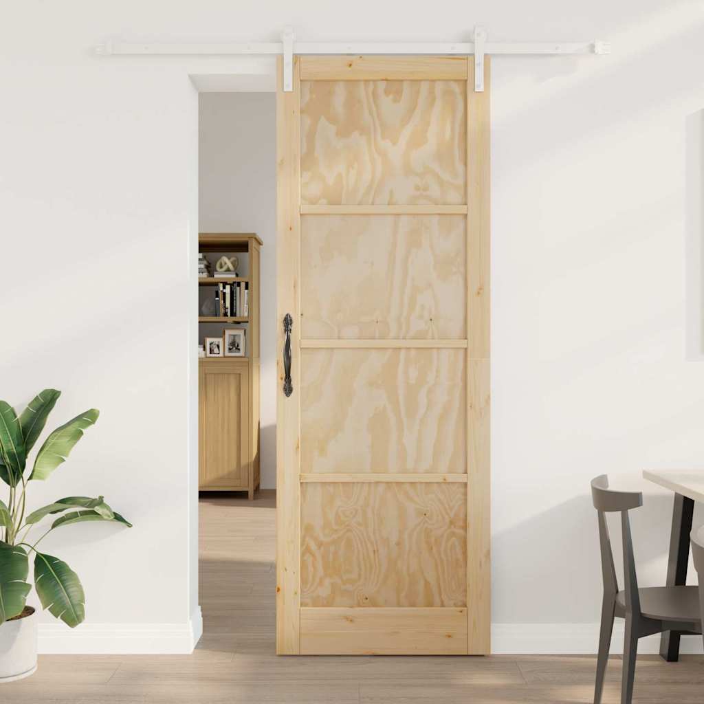 Sliding Door Natural and white 32.68 x 91.34 in
