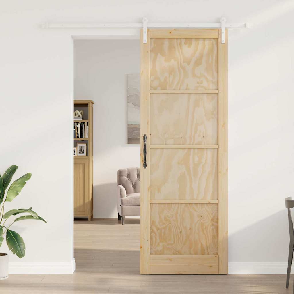 Sliding Door Natural and white 32.68 x 91.34 in