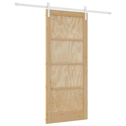 Sliding Door Natural and white 33.86 x 78.15 in
