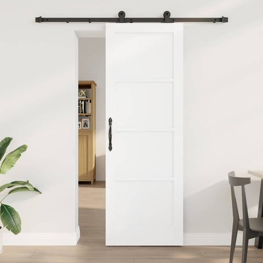 Sliding Door Set Manual White and black 28.9 x 83.1 in