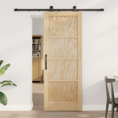 Sliding Door Set Manual natural and black 30.7 x 79.5 in