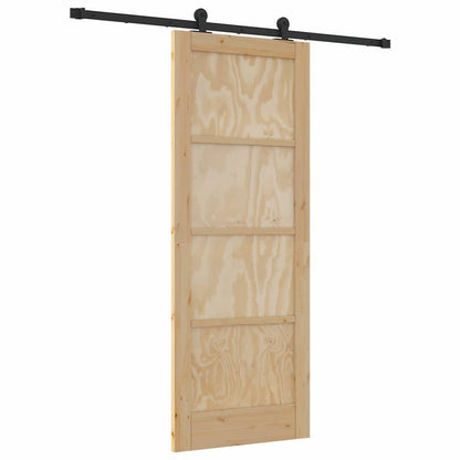 Sliding Door Set Manual natural and black 30.7 x 79.5 in
