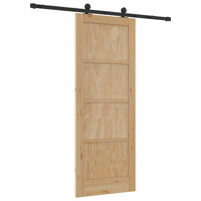 Sliding Door Set Manual natural and black 30.7 x 79.5 in