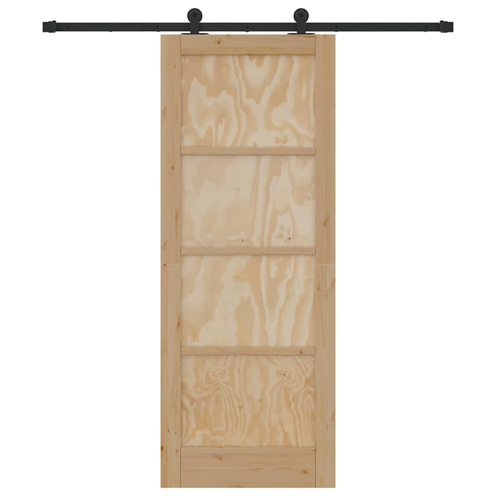 Sliding Door Set Manual natural and black 30.7 x 79.5 in