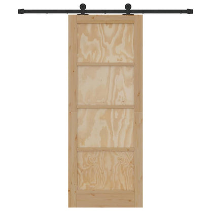 Sliding Door Set Manual natural and black 30.7 x 79.5 in