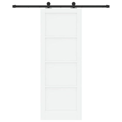 Sliding Door Set Manual White and black 30.7 x 83.1 in