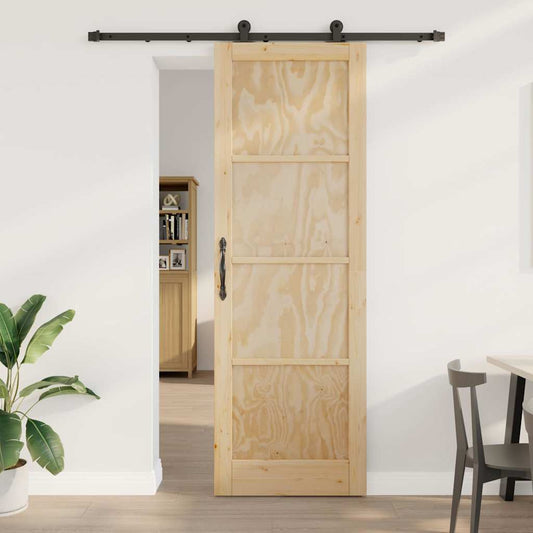 Sliding Door Set Manual natural and black 30.7 x 91.3 in