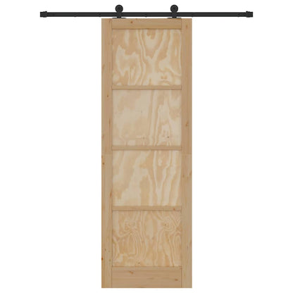 Sliding Door Set Manual natural and black 30.7 x 91.3 in