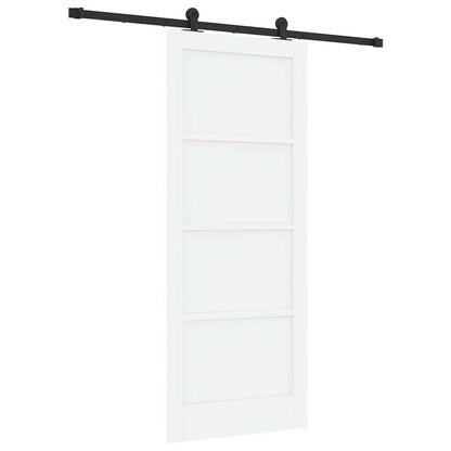 Sliding Door Set Manual White and black 32.7 x 79.5 in