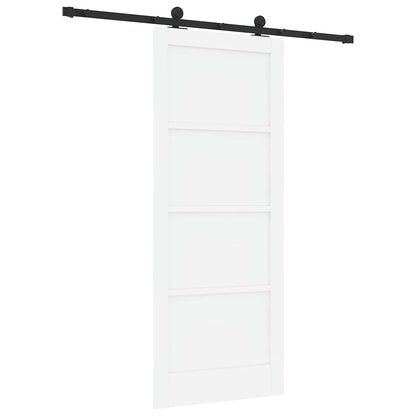 Sliding Door Set Manual White and black 32.7 x 79.5 in