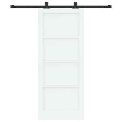 Sliding Door Set Manual White and black 32.7 x 79.5 in