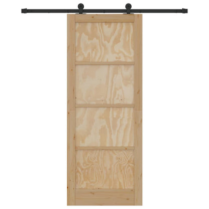 Sliding Door Set Manual natural and black 32.7 x 83.1 in