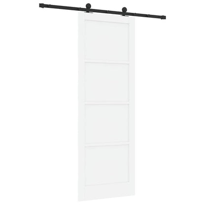 Sliding Door Set Manual White and black 32.7 x 91.4 in