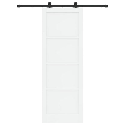 Sliding Door Set Manual White and black 32.7 x 91.4 in