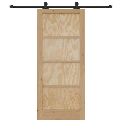Sliding Door Set Manual natural and black 33.9 x 78.1 in