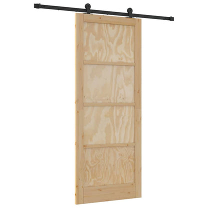 Sliding Door Set Manual natural and black 33.9 x 83.1 in