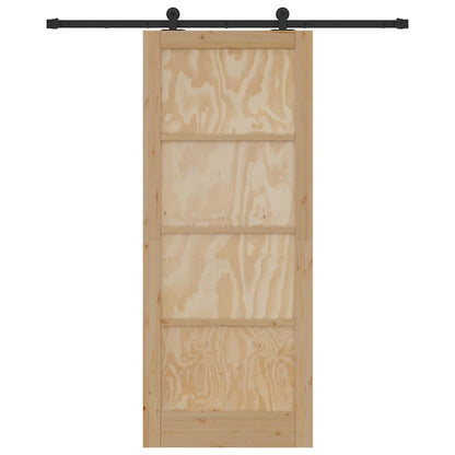 Sliding Door Set Manual natural and black 33.9 x 83.1 in