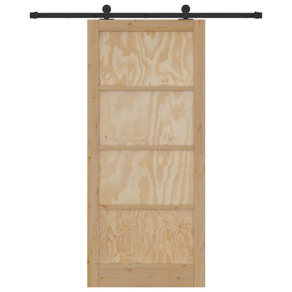Sliding Door Set Manual natural and black 36.6 x 83.1 in