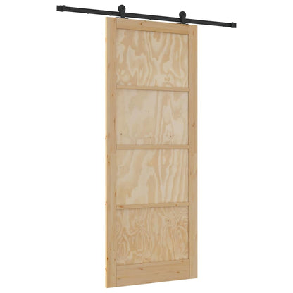Sliding Door Set Manual natural and black 36.6 x 91.3 in