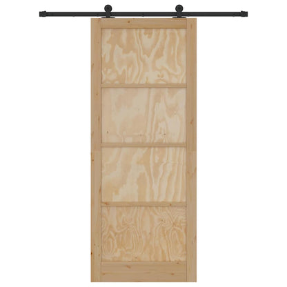 Sliding Door Set Manual natural and black 36.6 x 91.3 in