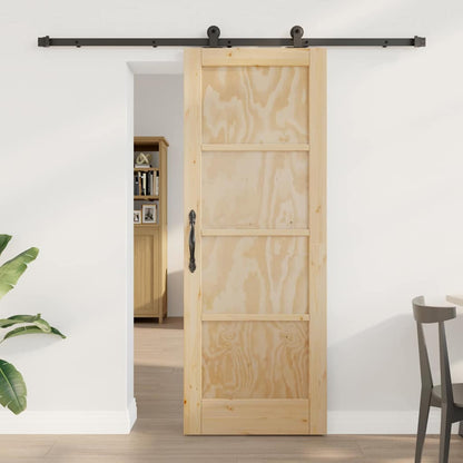 Sliding Door Set Manual natural and black 29 x 78 in