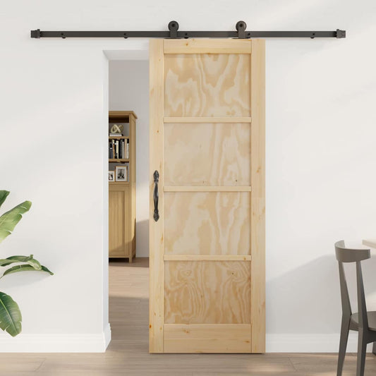 Sliding Door Set Manual natural and black 29 x 78 in
