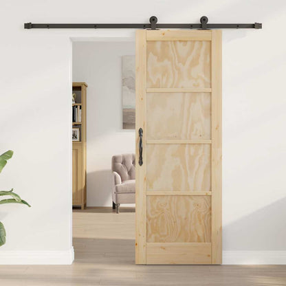 Sliding Door Set Manual natural and black 29 x 78 in