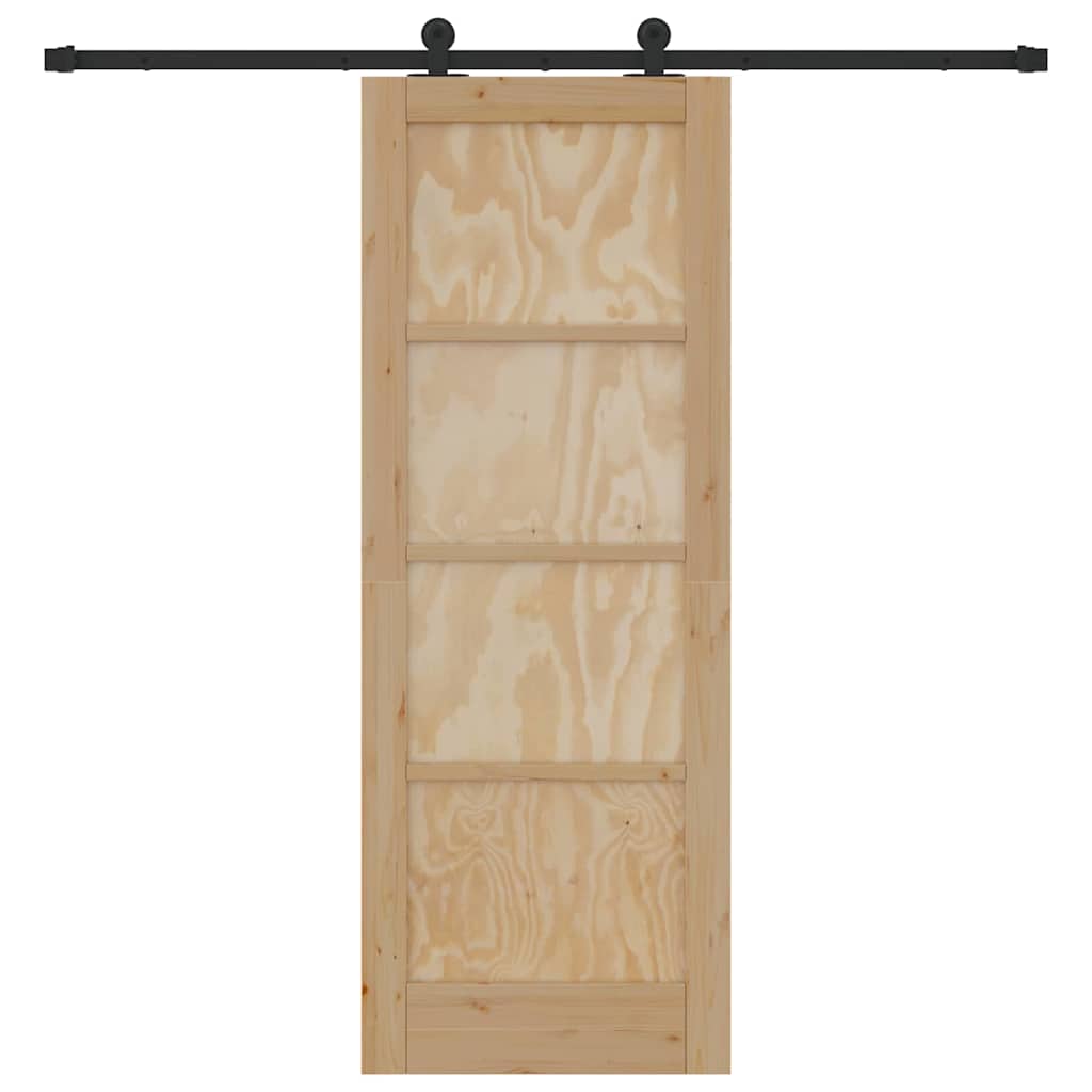 Sliding Door Set Manual natural and black 29 x 78 in