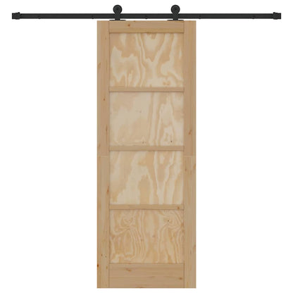 Sliding Door Set Manual natural and black 29 x 78 in