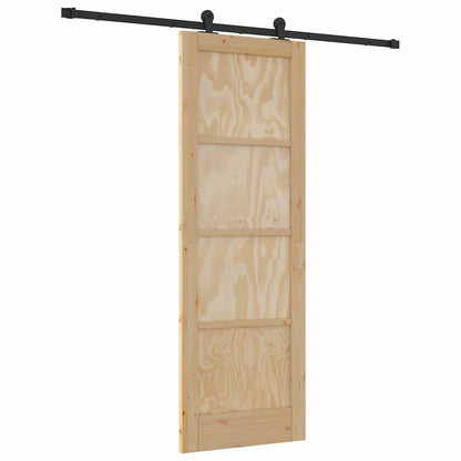Sliding Door Set Manual natural and black 28.9 x 83.1 in