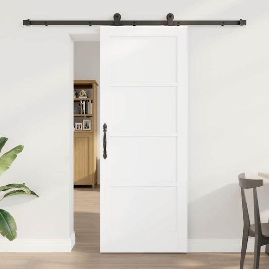 Sliding Door Set Manual White and black 30.7 x 79.5 in