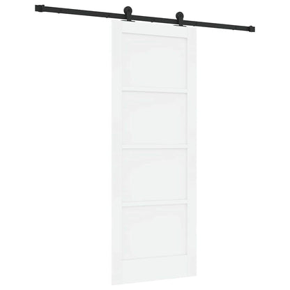 Sliding Door Set Manual White and black 30.7 x 79.5 in