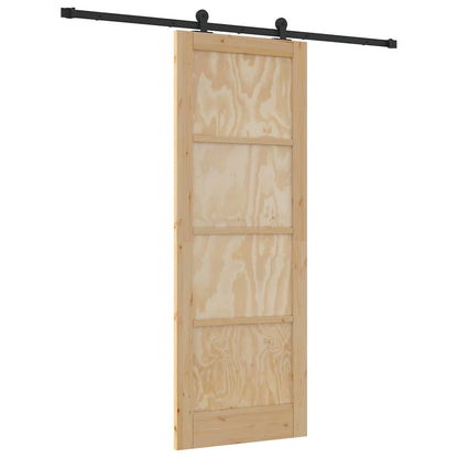 Sliding Door Set Manual natural and black 30.7 x 83.1 in