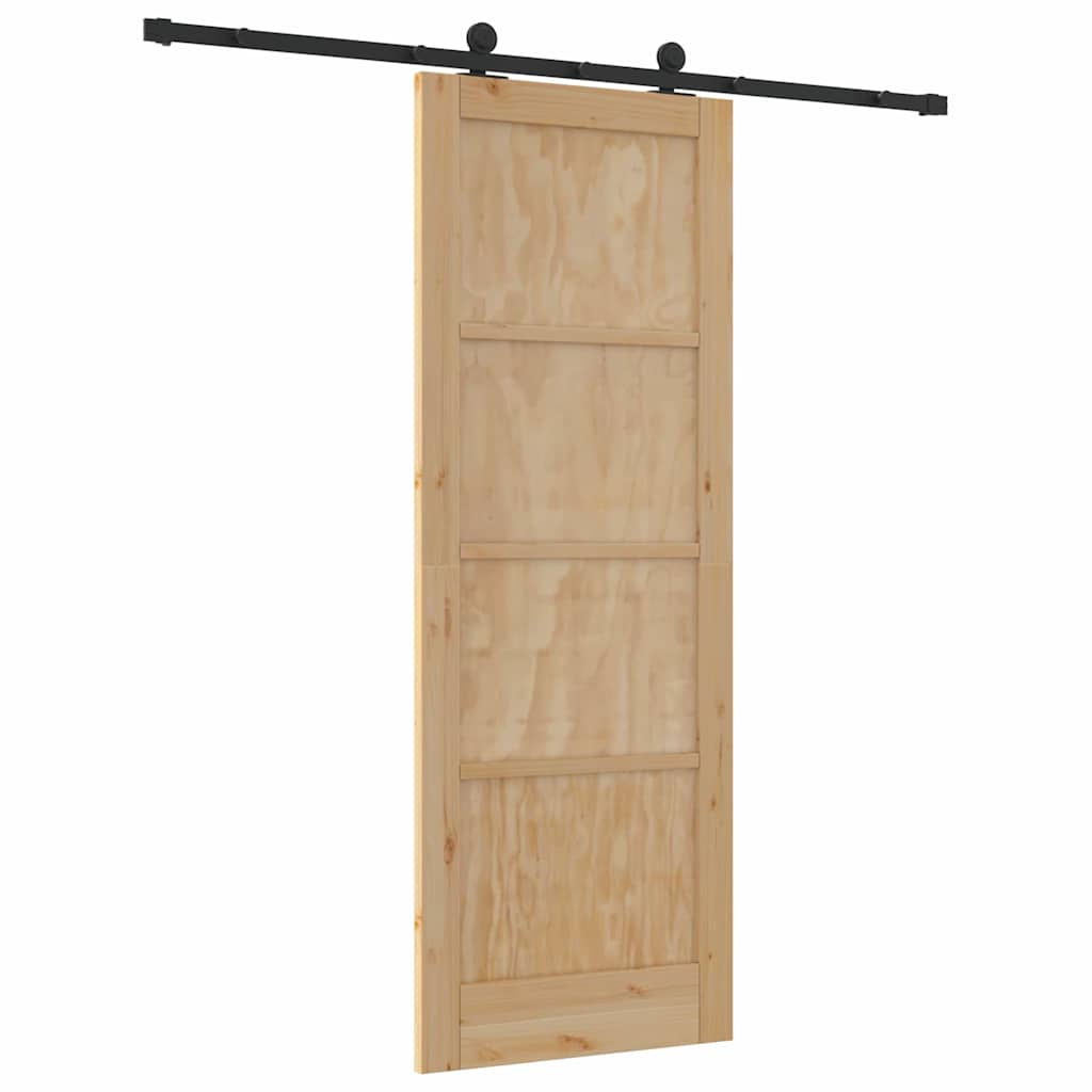 Sliding Door Set Manual natural and black 30.7 x 83.1 in