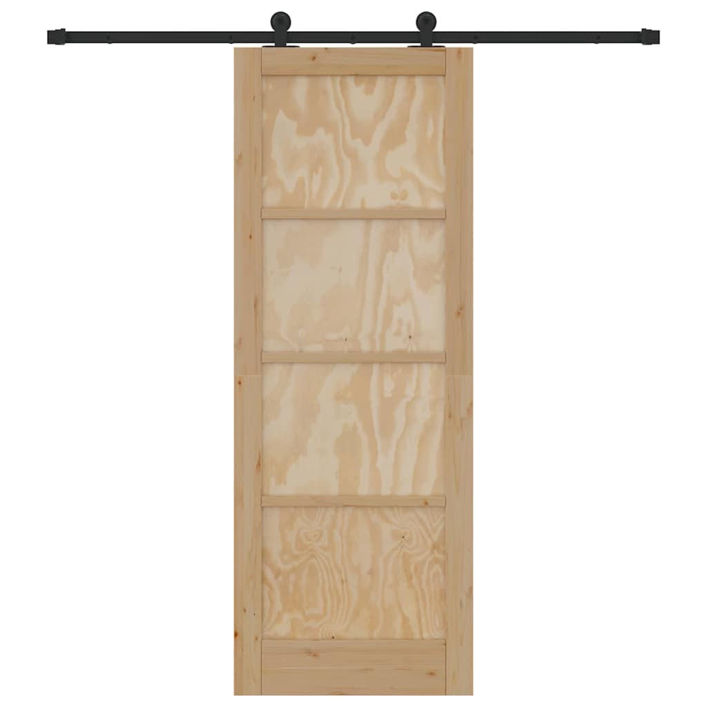 Sliding Door Set Manual natural and black 30.7 x 83.1 in