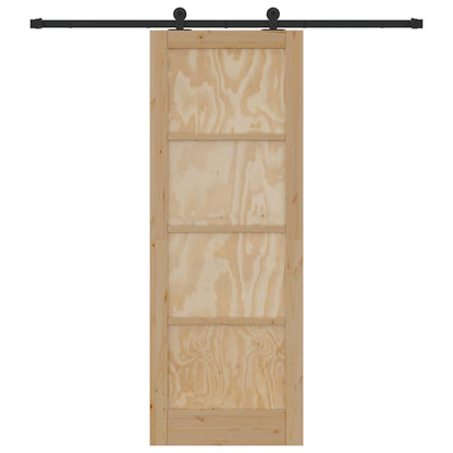 Sliding Door Set Manual natural and black 30.7 x 83.1 in