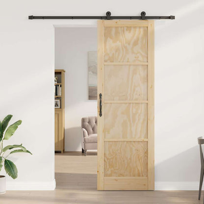 Sliding Door Set Manual natural and black 30.7 x 91.3 in
