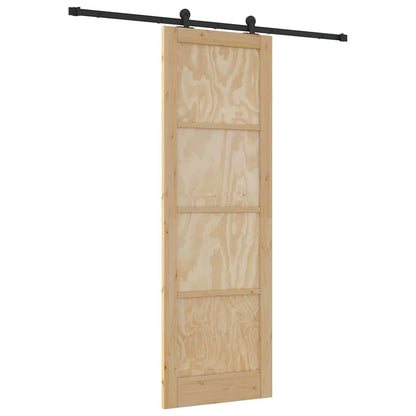 Sliding Door Set Manual natural and black 30.7 x 91.3 in
