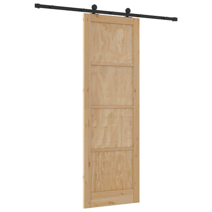 Sliding Door Set Manual natural and black 30.7 x 91.3 in
