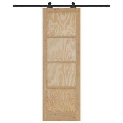 Sliding Door Set Manual natural and black 30.7 x 91.3 in