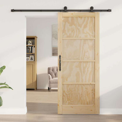 Sliding Door Set Manual natural and black 32.7 x 79.5 in