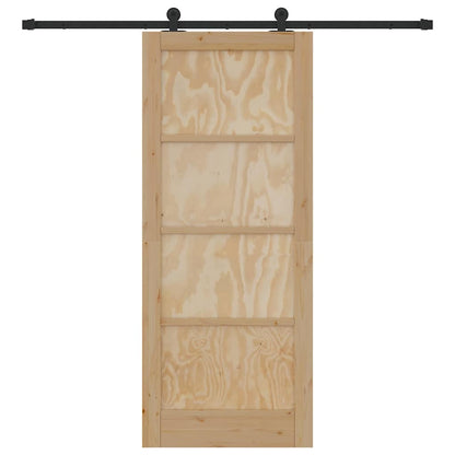 Sliding Door Set Manual natural and black 32.7 x 79.5 in