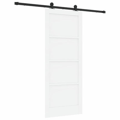 Sliding Door Set Manual White and black 32.7 x 79.5 in