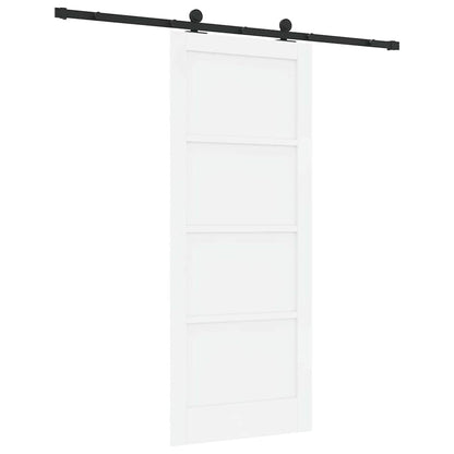 Sliding Door Set Manual White and black 32.7 x 79.5 in