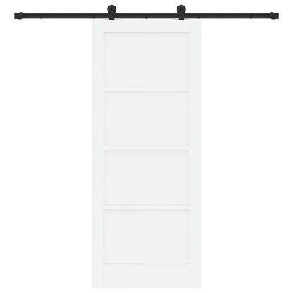 Sliding Door Set Manual White and black 32.7 x 79.5 in