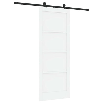 Sliding Door Set Manual White and black 32.7 x 83.1 in