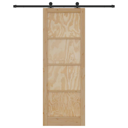 Sliding Door Set Manual natural and black 32.7 x 91.4 in