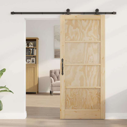 Sliding Door Set Manual natural and black 33.9 x 78.1 in